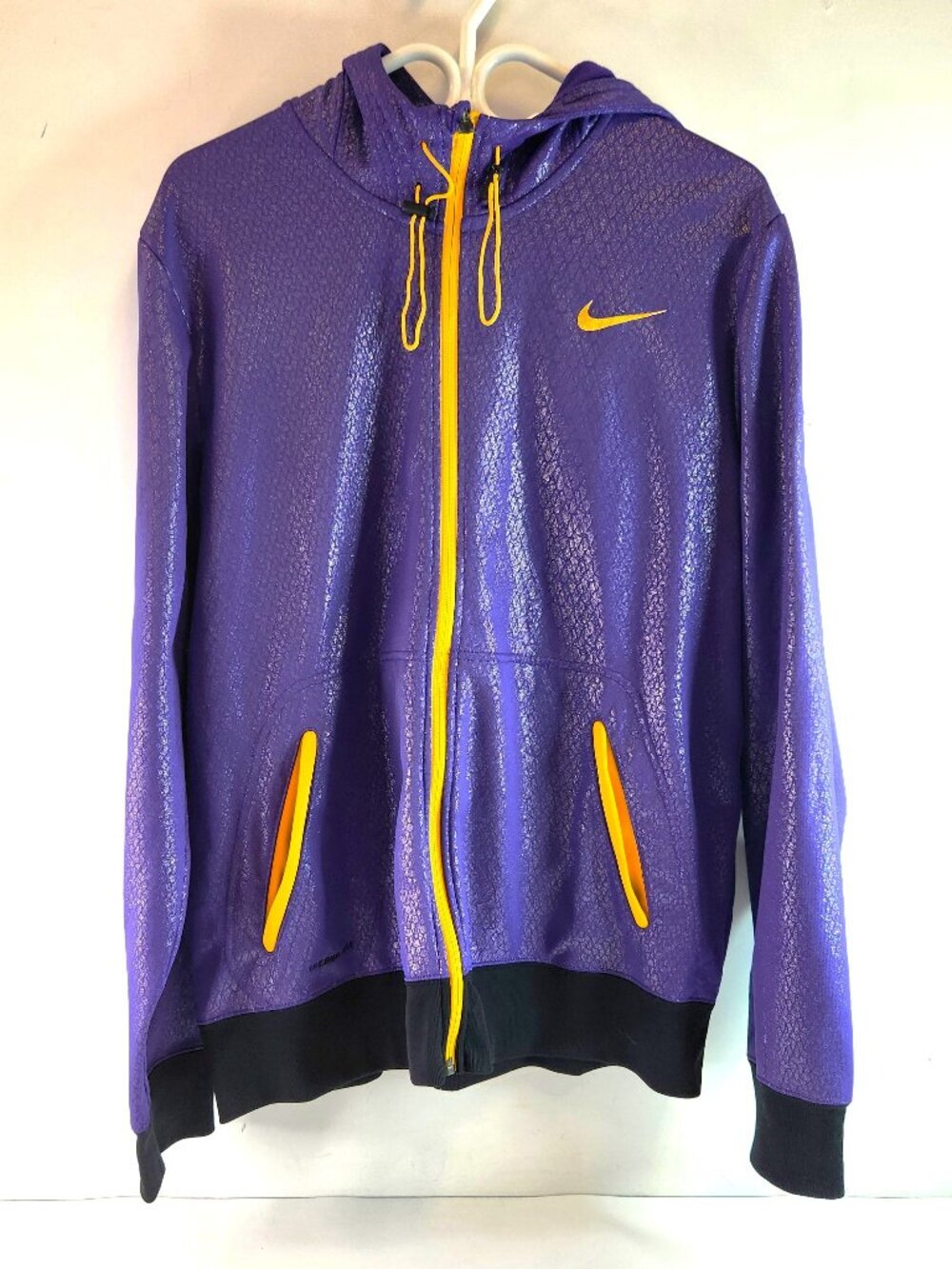 Nike Kobe Bryant Hero Print Full Zip Hoodie Metallic Purple Size Large Lakers